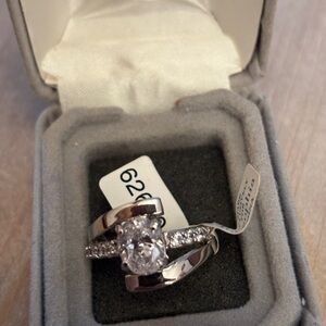 Lia Sophia Silver Ring with Clear Stones